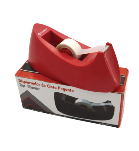 Dispensador de Cinta Adhesiva, 190x73x80 mm, para rollos hasta 19mm x 33m, Negro, Unidad
